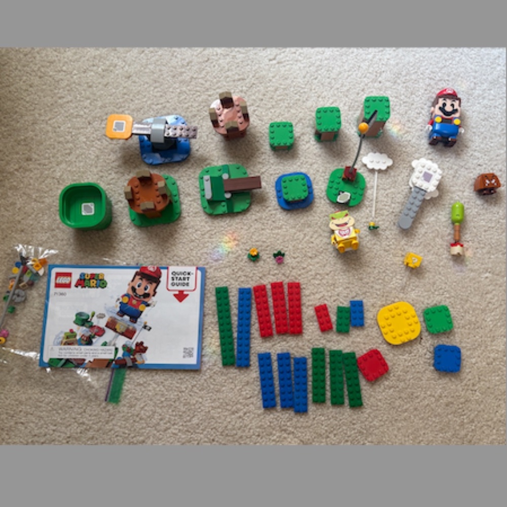 Mario Lego set with Mario and Bowser Jr.